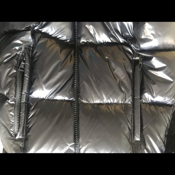 NEW S13 Down Winter Jacket Cold Black Puffer Coat womens warm hood glossy small - Picture 10 of 13